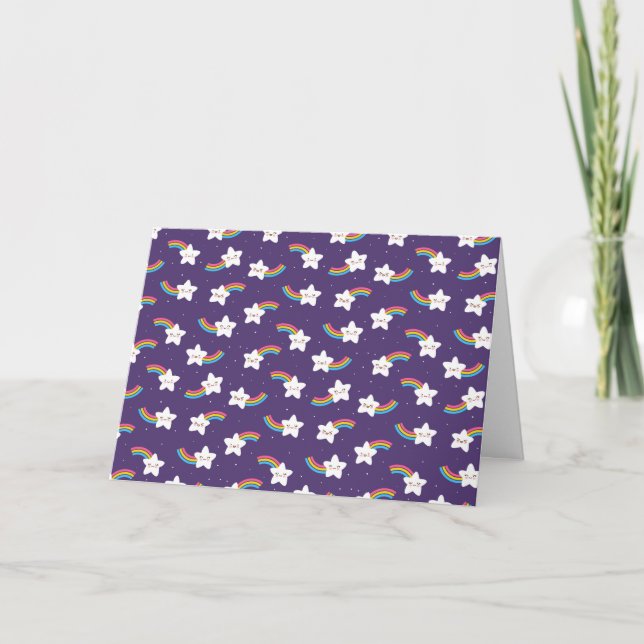 Rainbow Stars Greeting Card (Blank) (Front)