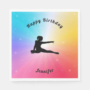 Rainbow Stars Gymnastics Birthday Napkins