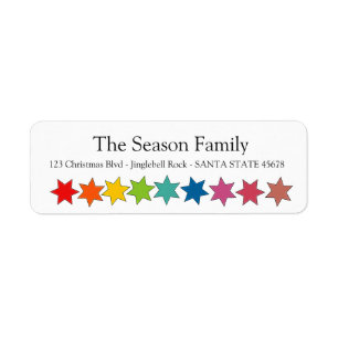 Rainbow stars holiday label