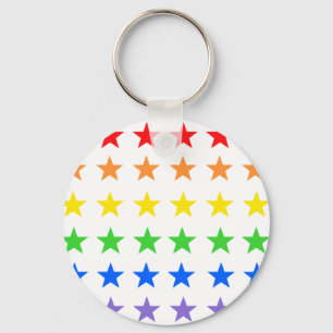 Rainbow stars key ring