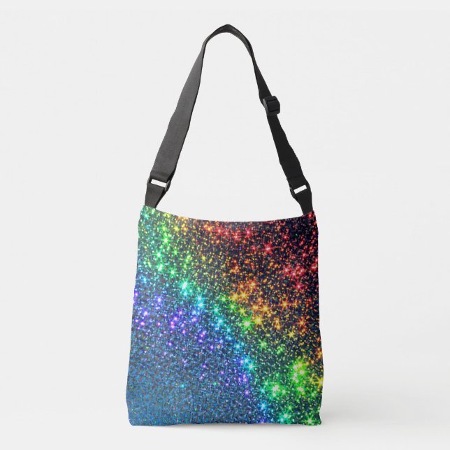 Rainbow Stars Night Sky  Crossbody Bag (Front)