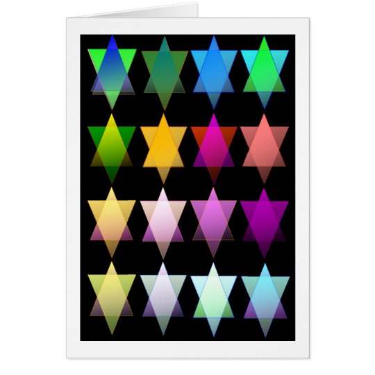 Rainbow Stars of David on Black Card
