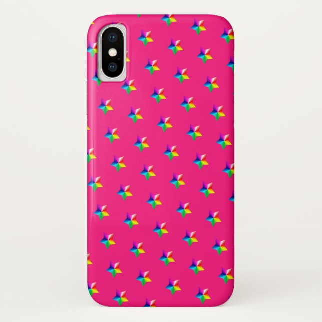 rainbow stars on pink Case-Mate iPhone case (Back)