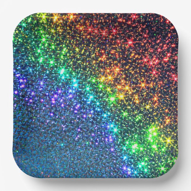 Rainbow Stars Party Paper Napkins Paper Plate (Front)
