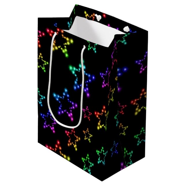 Rainbow Stars Pattern Gift Bag (Front Angled)