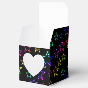 Rainbow Stars Pattern Heart Favour Box