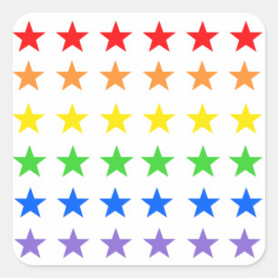 Rainbow stars  square sticker
