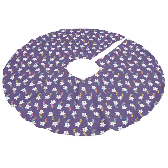 Rainbow Stars Tree Skirt (Angled)