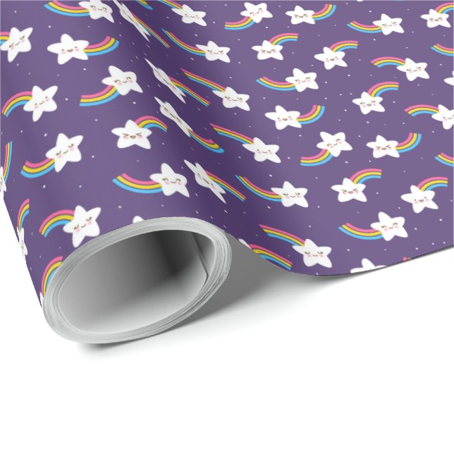 Rainbow Stars Wrapping Paper (Roll Corner)