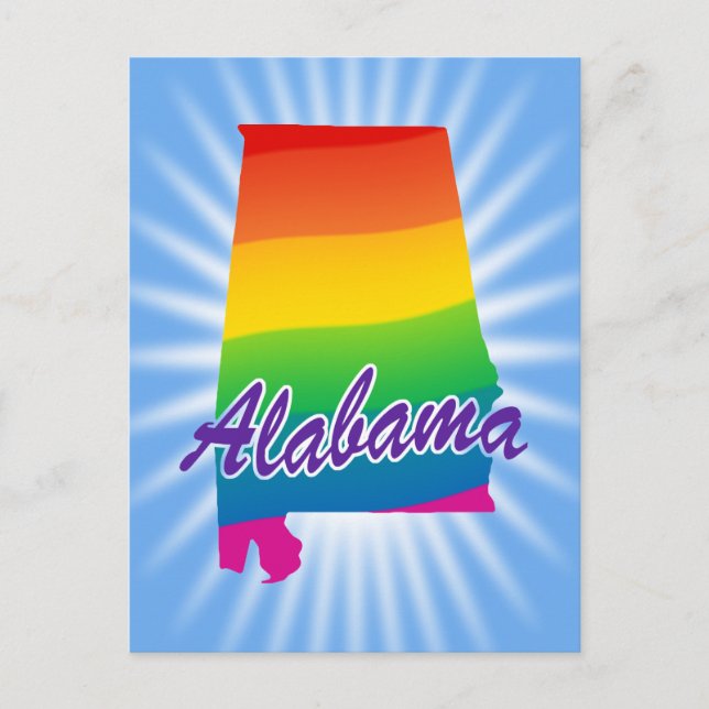 Rainbow State Of Alabama Postcard (Front)