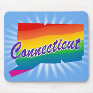 Rainbow State Of Connecticut Mouse Mat