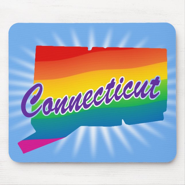 Rainbow State Of Connecticut Mouse Mat (Front)