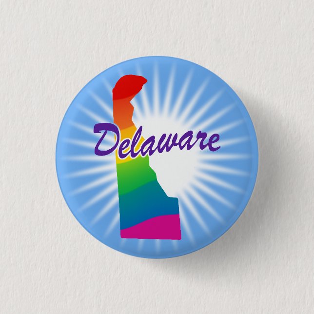 Rainbow State Of Delaware 3 Cm Round Badge (Front)