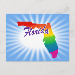 Rainbow State Of Florida Postcard