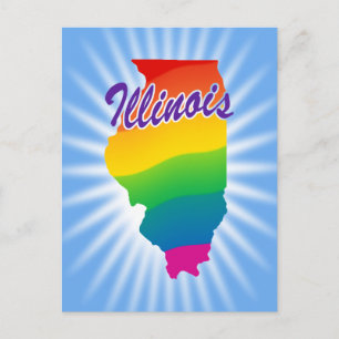 Rainbow State Of Illinois Postcard