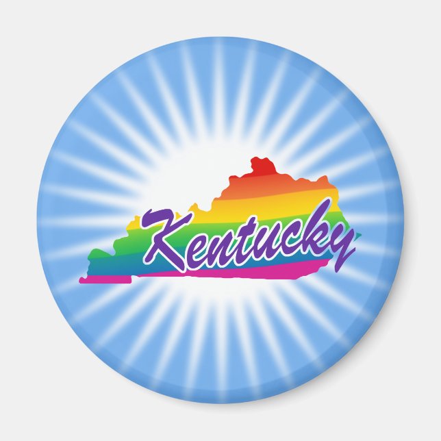 Rainbow State Of Kentucky Magnet (Front)