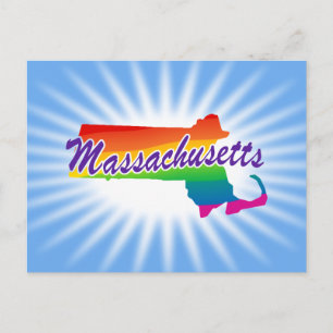 Rainbow State Of Massachusetts Postcard