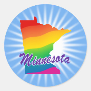 Rainbow State Of Minnesota Classic Round Sticker