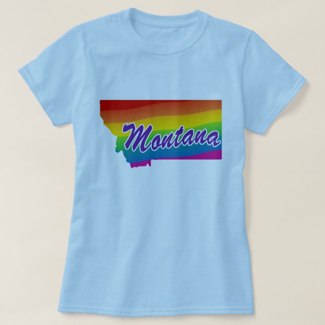 Rainbow State Of Montana T-Shirt (Design Front)