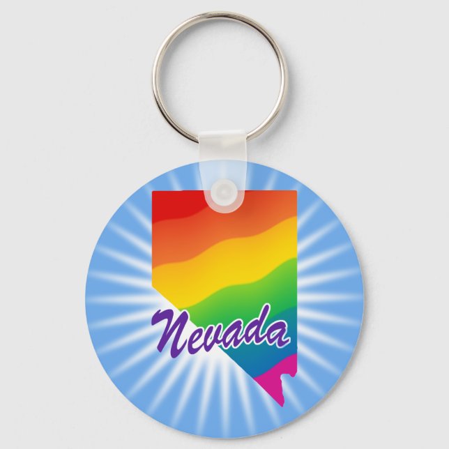 Rainbow State Of Nevada Key Ring (Front)