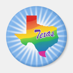 Rainbow State Of Texas Magnet