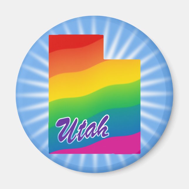 Rainbow State Of Utah Magnet (Front)