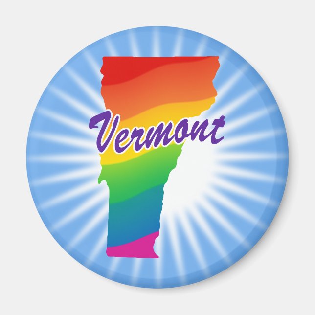Rainbow State Of Vermont Magnet (Front)