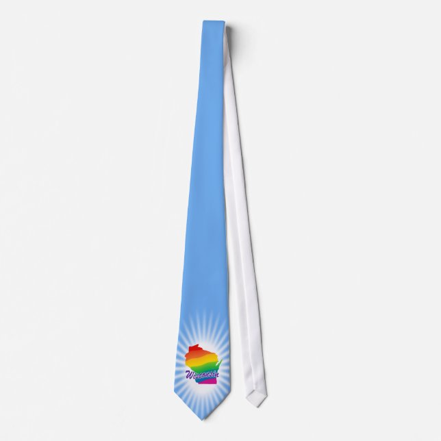 Rainbow State Of Wisconsin Tie (Front)