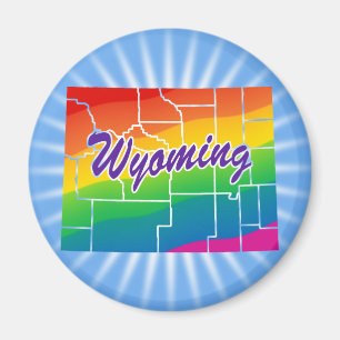 Rainbow State Of Wyoming Magnet