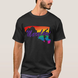 Rainbow State Outline Maryland T-Shirt