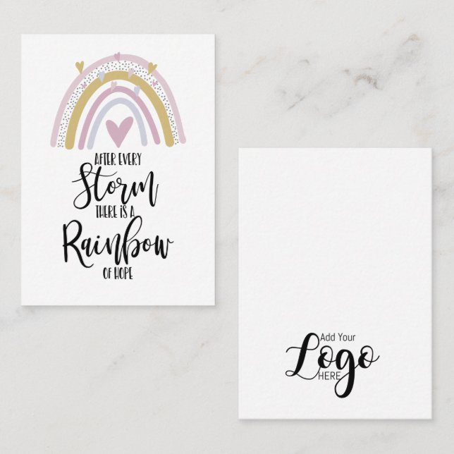 Rainbow stay strong pin badge holder miscarriage business card (Front/Back)