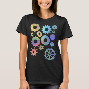 Rainbow steampunk metal gears art T-Shirt