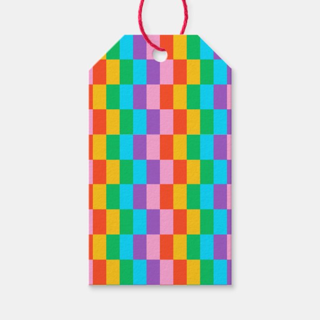 Rainbow Steps Blocks Gift Tag – Bold & Colourful (Front)