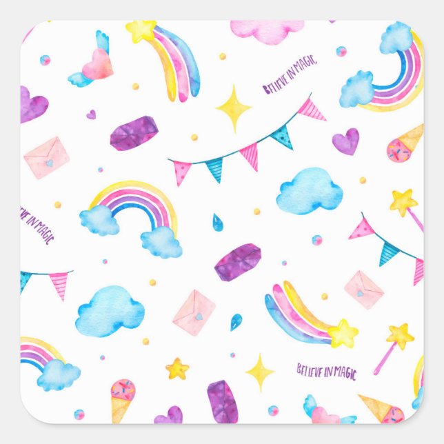 Rainbow Sticker - Believe in Majic (Front)