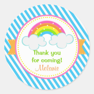 Rainbow Stickers - Birthday Thank You Favour