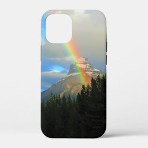 Rainbow & Storm Clouds Over Snowy Canada Mountain iPhone 12 Mini Case