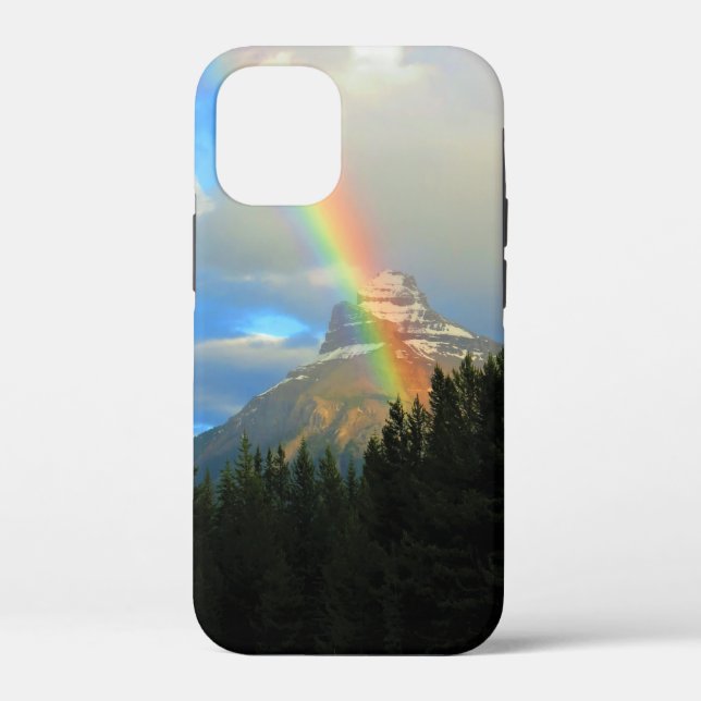 Rainbow & Storm Clouds Over Snowy Canada Mountain Case-Mate iPhone Case (Back)