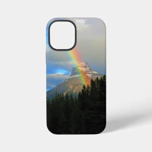 Rainbow & Storm Clouds Over Snowy Canada Mountain iPhone 12 Mini Case