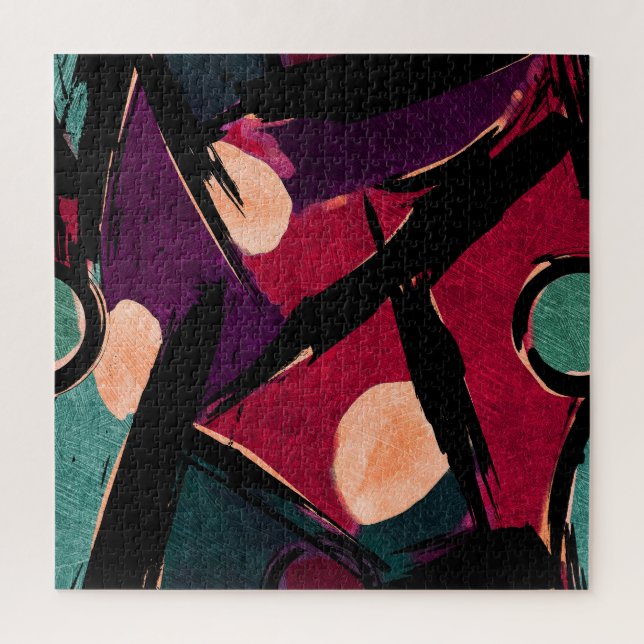 Rainbow Streaks: Abstract Acrylic Texture Jigsaw Puzzle (Vertical)