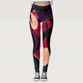 Rainbow Streaks: Abstract Acrylic Texture Leggings