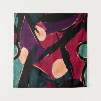 Rainbow Streaks: Abstract Acrylic Texture Tapestry