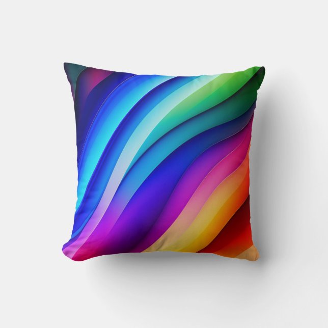 Rainbow Streaks Cushion (Front)
