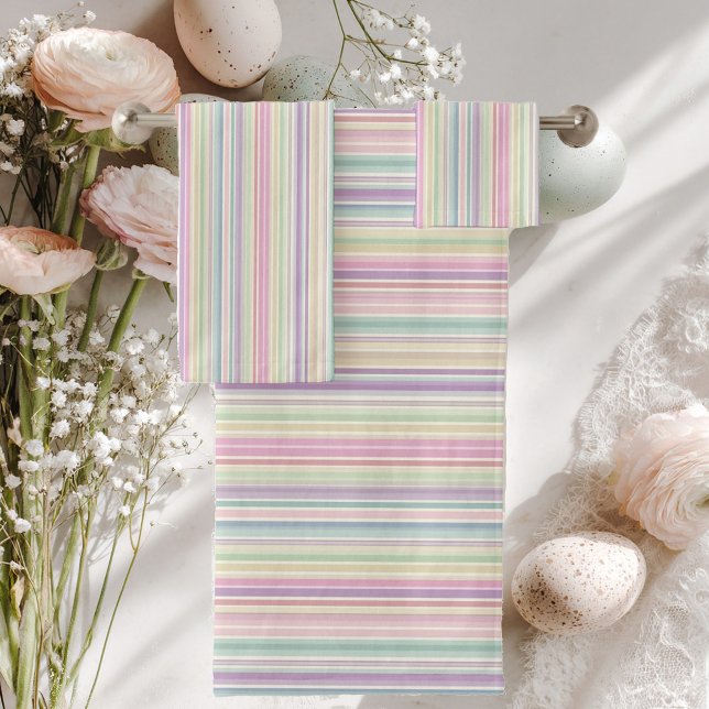 rainbow stripe background bath towel set (Creator Uploaded)