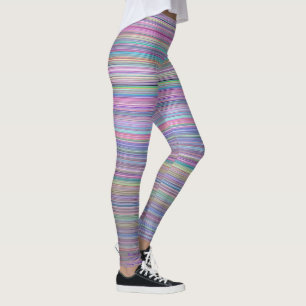 Rainbow Stripe Broken Flatscreen TV Photo Leggings