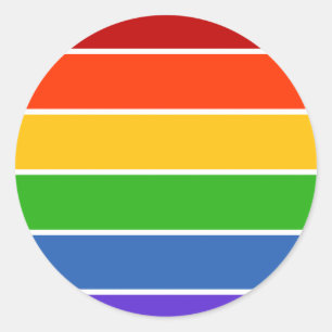 Rainbow Stripe Classic Round Sticker