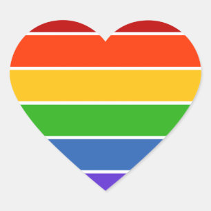 Rainbow Stripe Heart Sticker