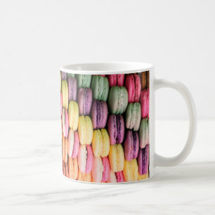 Rainbow Stripe of Stacked French Macaron Cookies Coffee Mug