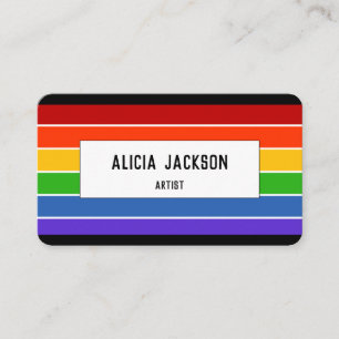 Rainbow Stripe Personalise Business Card