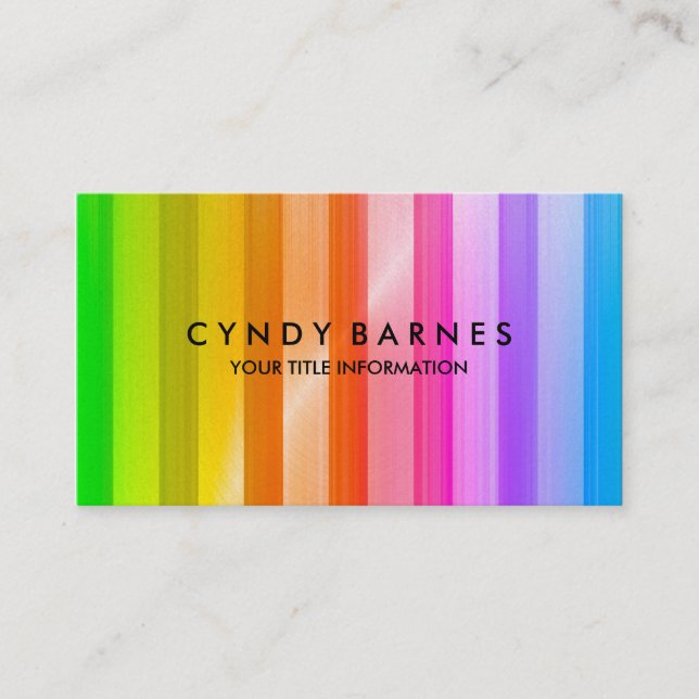 Rainbow Stripe Sheen Business Card (Front)