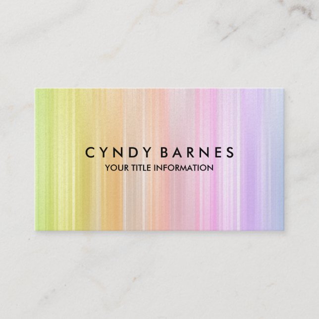Rainbow Stripe Sheen Business Card (Front)